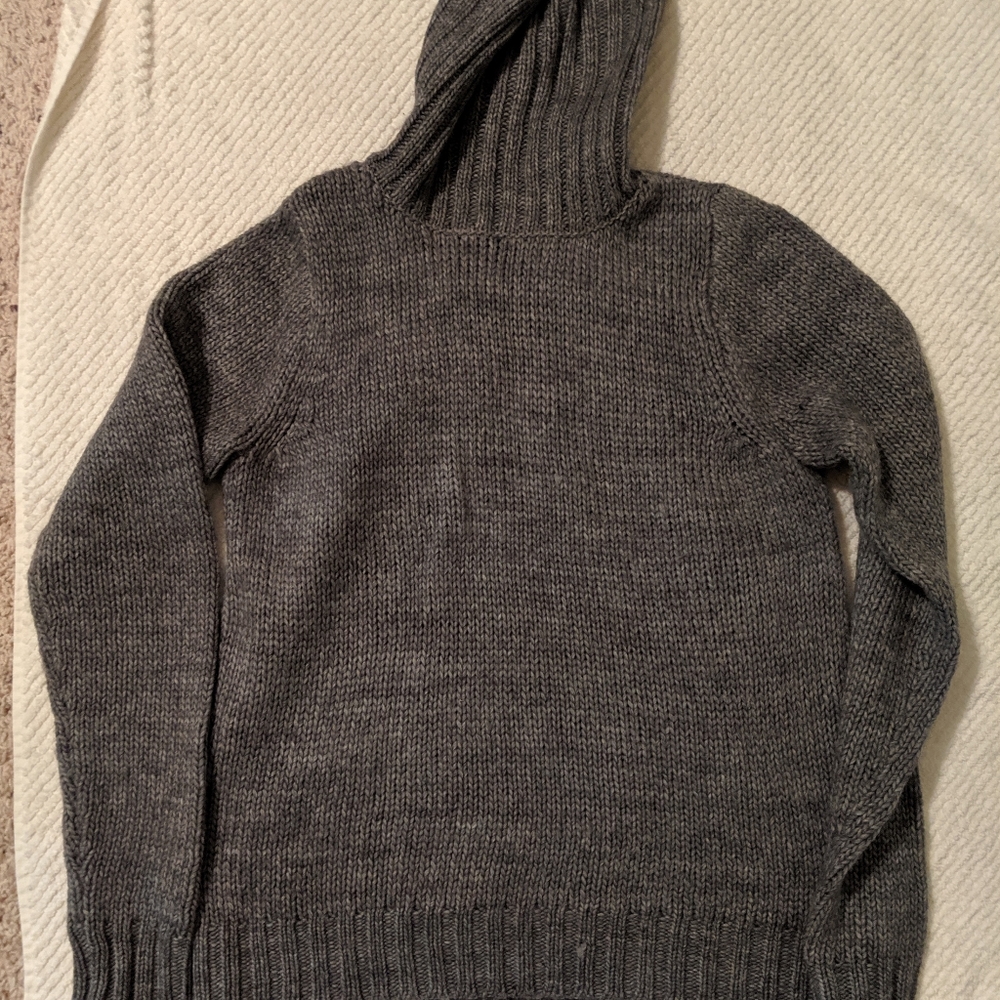 Gray turtleneck sweater